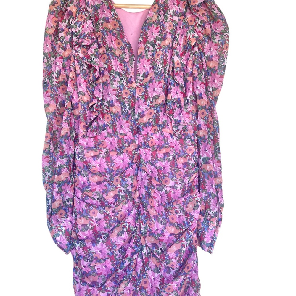 Zara Floral Ruffle Mini Dress size small NEW - Picture 5 of 5
